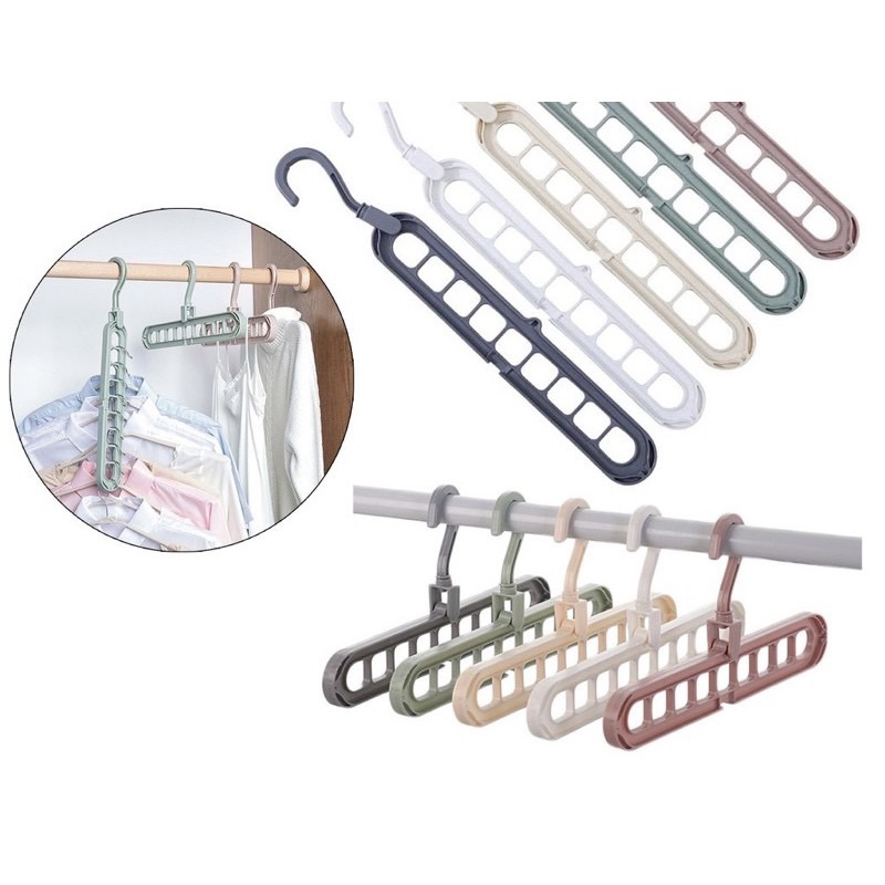 JPS Magic Multi-Functional Space Saving Folding Clothes Hanger With ...