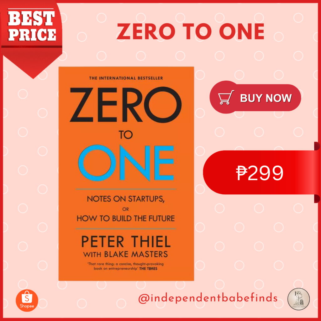 ZERO TO ONE BY PETER THIEL Soft Cover | Shopee Philippines