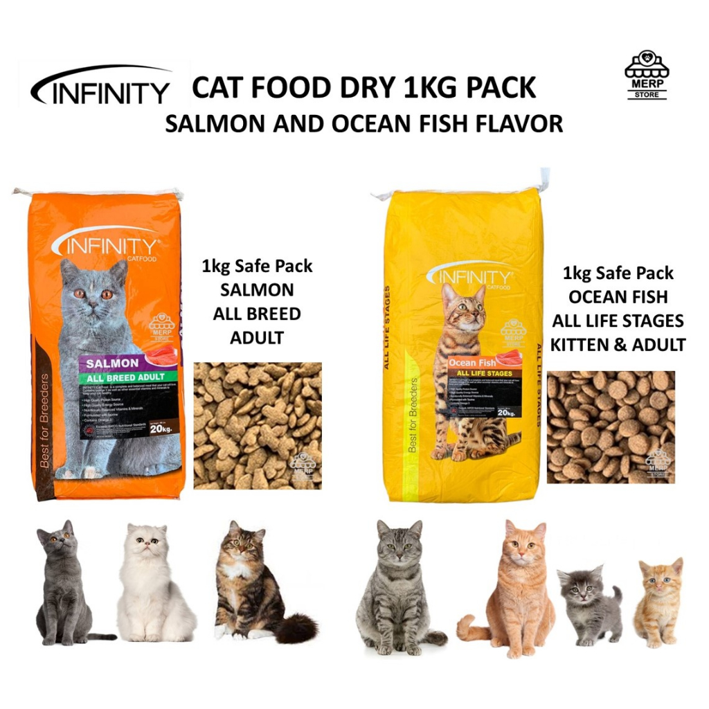 Infinity Dry Cat Food 1kg All Breed Oceanfish, All Life Stages Salmon