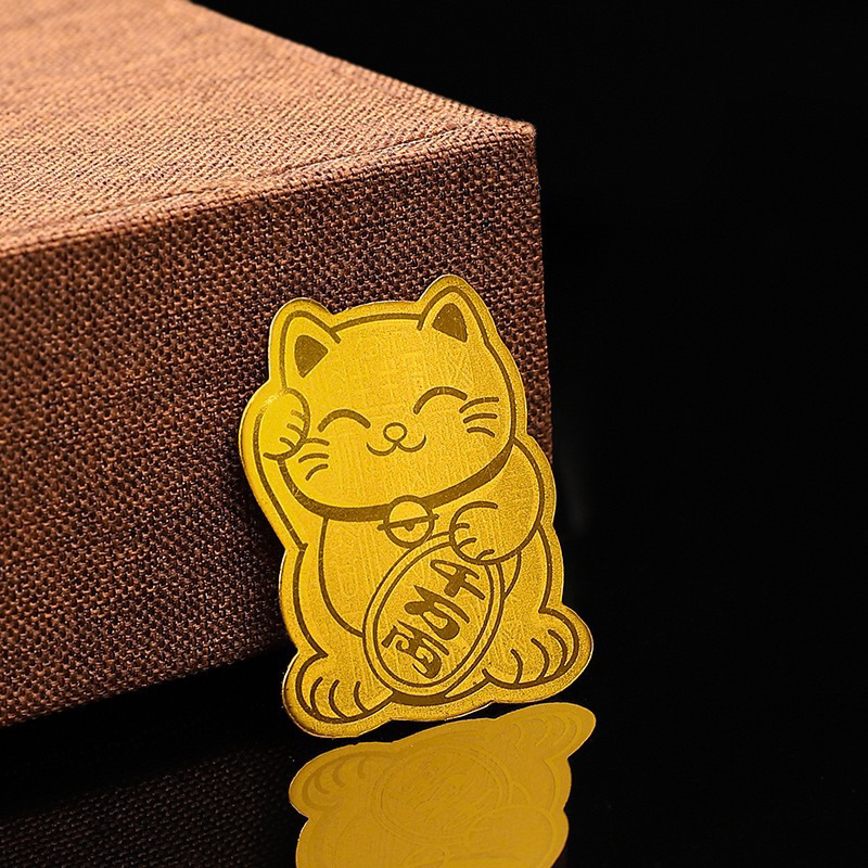 Maneki Neko Cat Lucky Gold Foil Mobile Phone Sticker Good Of Wealth Lucky Cat Sticker Phone 4988