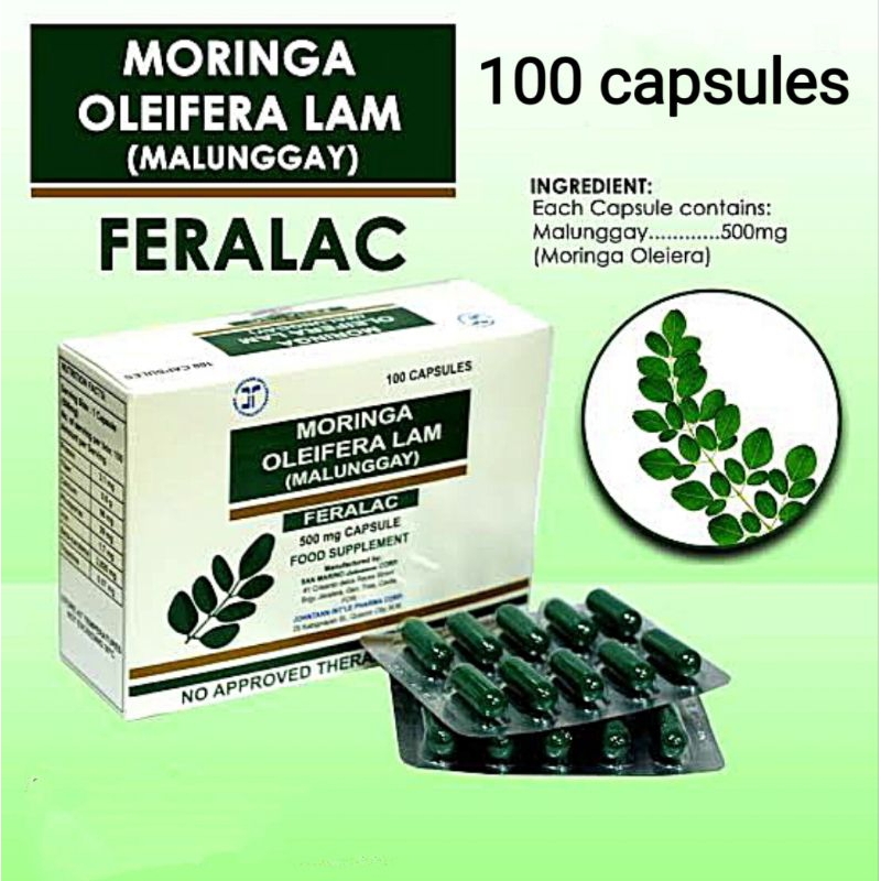 Feralac Malunggay Capsule 100 capsules/box FEB. 2025 EXP.DATE Shopee Philippines