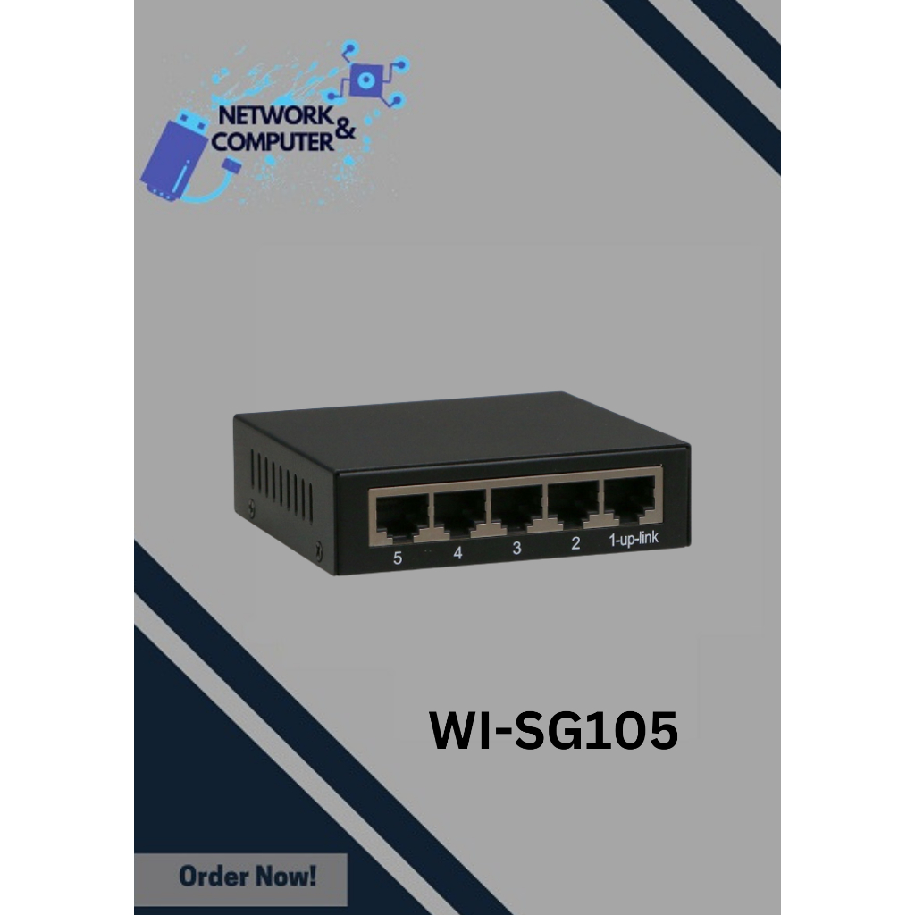 Witek WISG105 5Port Gigabit Desktop Switch ( Metal case ) Shopee