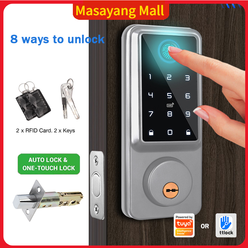 Smart Lock Handle TTLock/TUYA App AUTO Door Knob Digital Lock Biometric