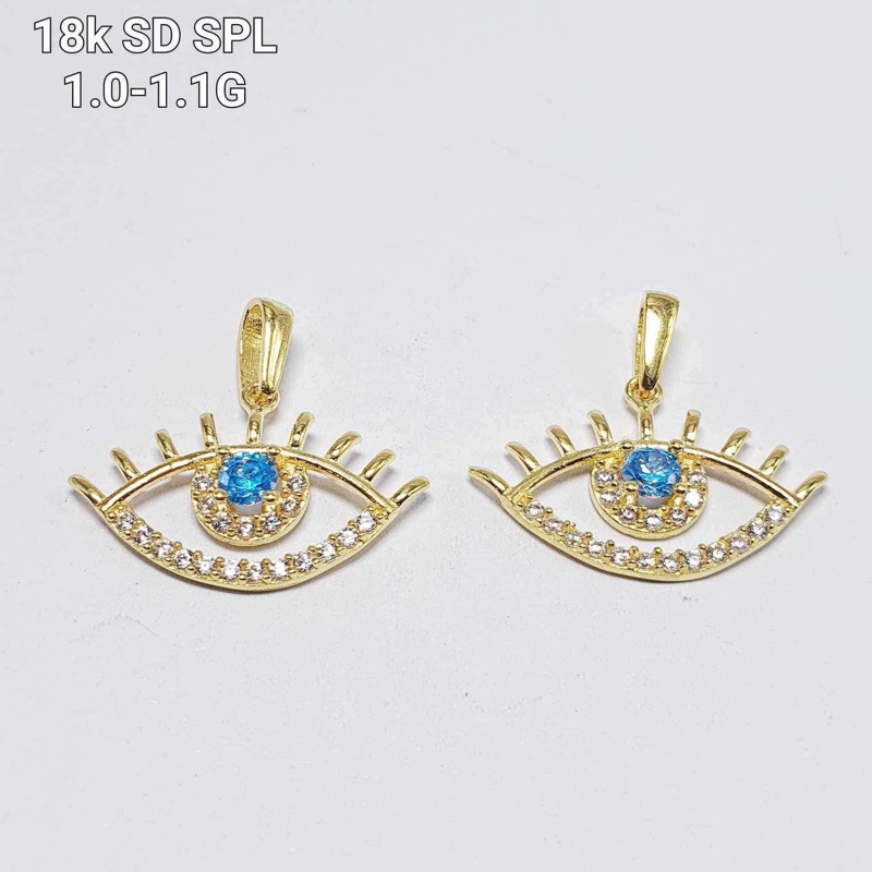 18K Saudi Gold Evil Eye Yellow Gold Pendant (nasasangla) Shopee
