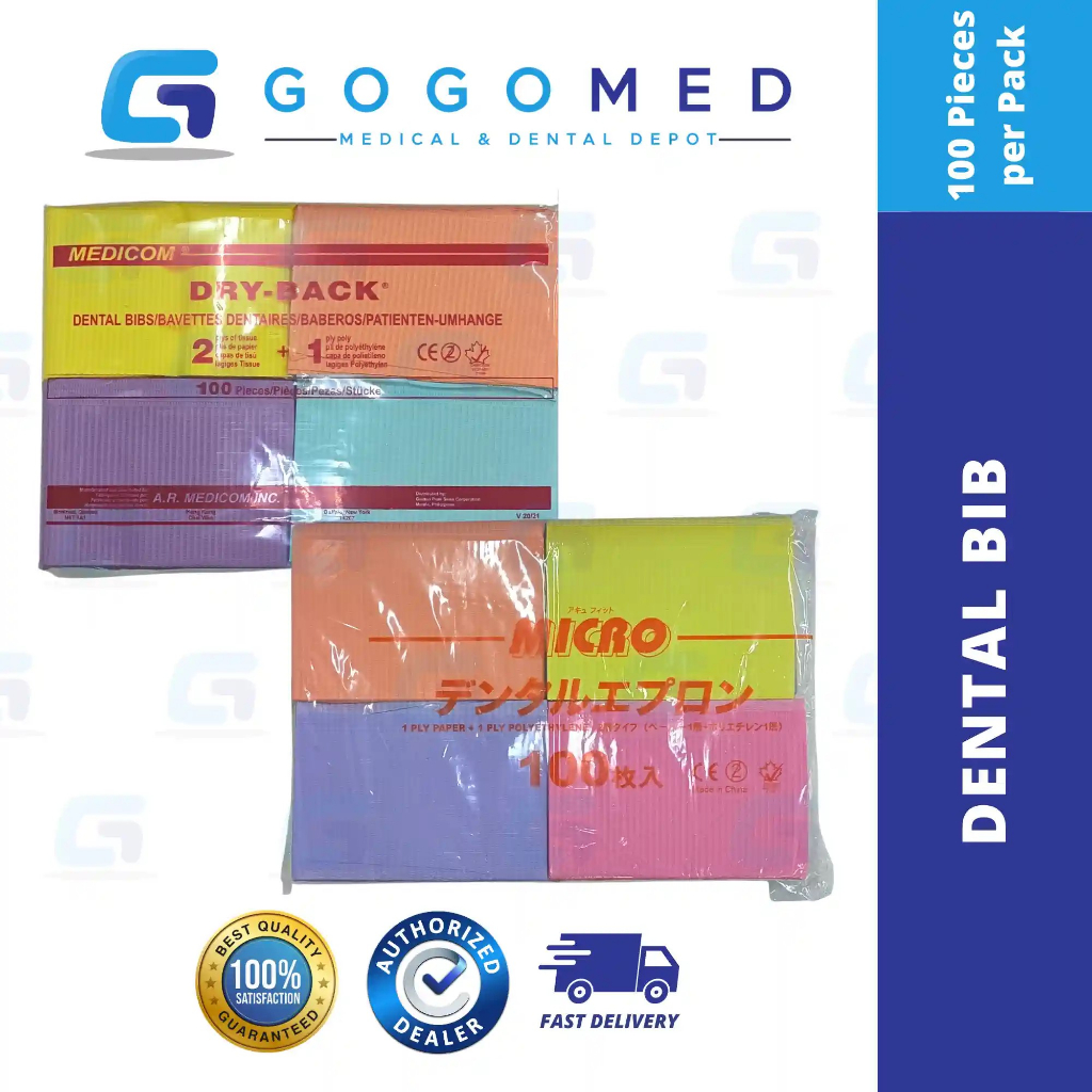 Dental Bib Disposable Polybib 3 Ply Film 100/125 pcs per pack More ...