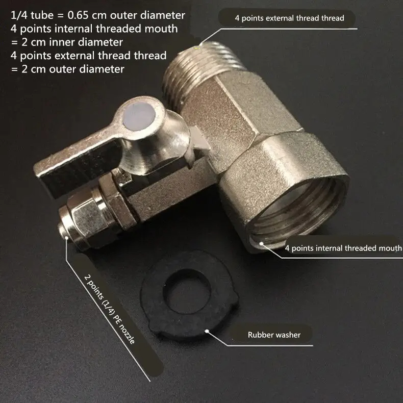 3 Way Manual Water Supply Valve for Water Purifier System T angle 3/8