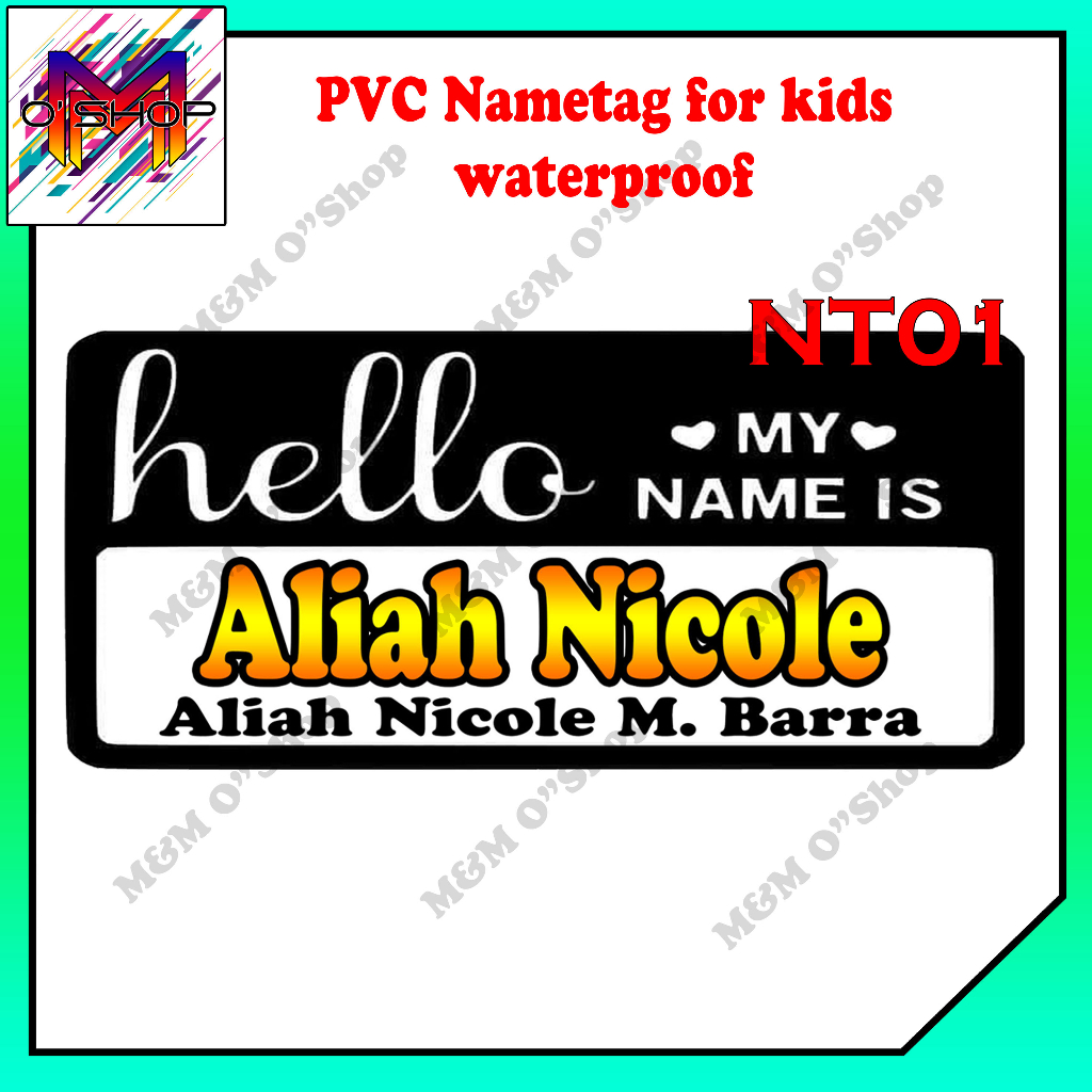 PVC Name tag for kids waterproof with ID Lace nameplate customized ...