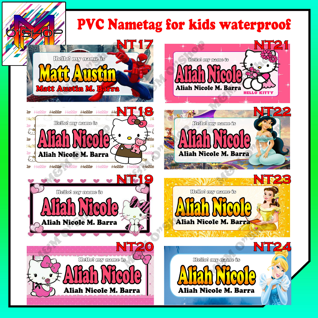 PVC Name Tag waterproof (pvc hard type) Free ID Lace Back to Back print