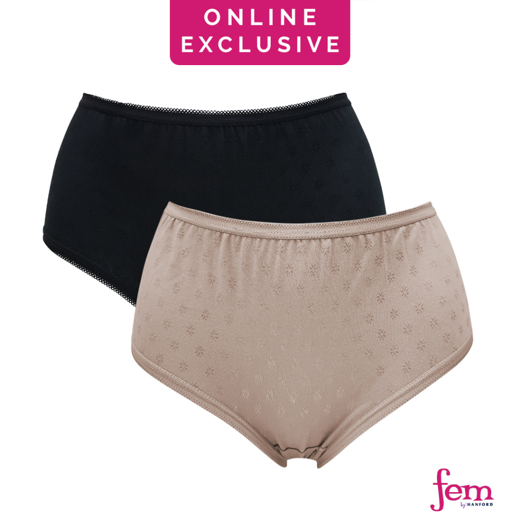 Fem by Hanford Ladies Women Plus Size Classic Brief Mid Waist Mom Panty ...