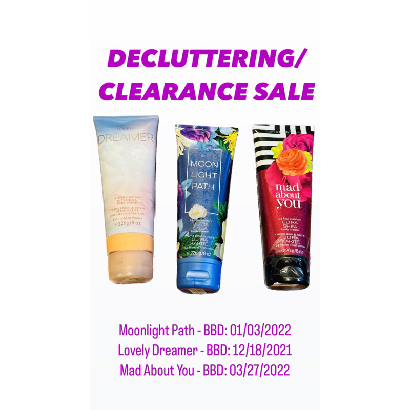 DECLUTTER/ CLEARANCE SALE - AUTHENTIC Bath & Body Works Cream (8oz ...