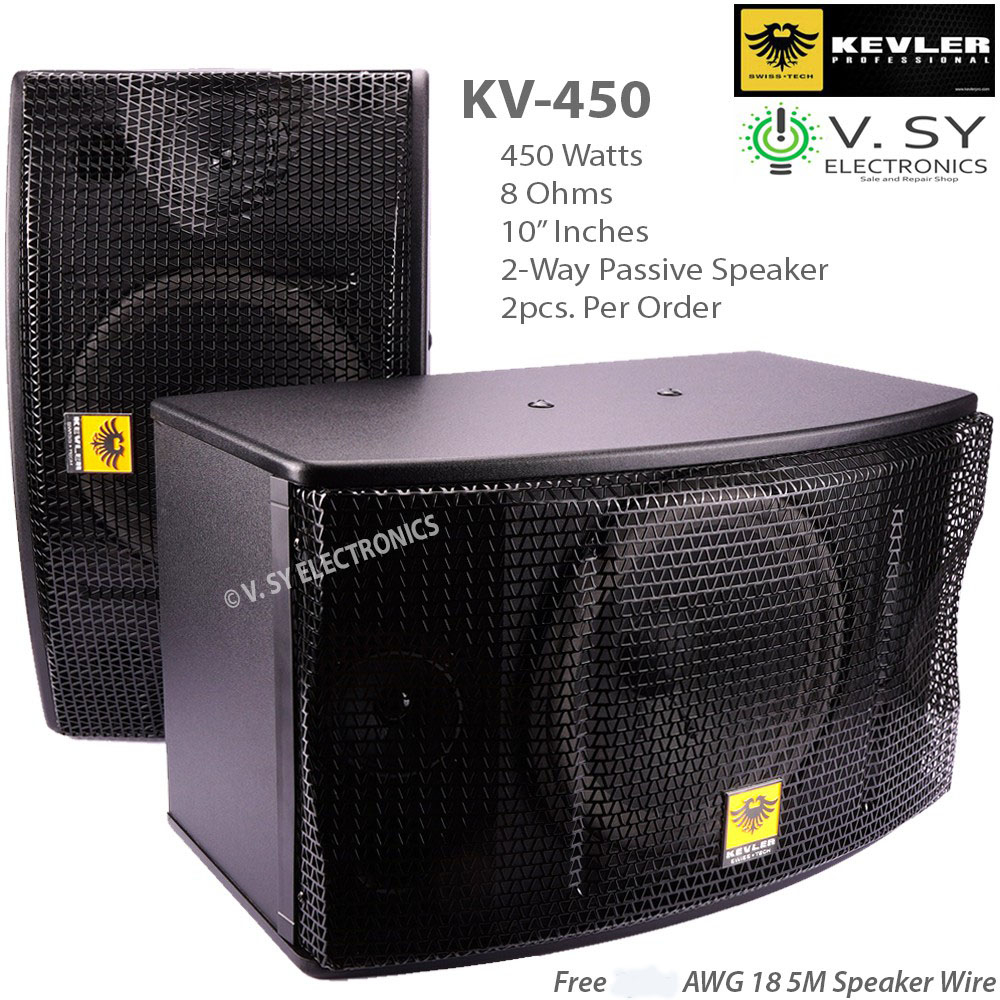 1 Pc Kevler KV450 10 Inches 450W 8 Ohms 2Way Passive Karaoke Speaker