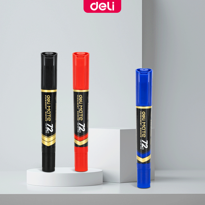 Deli Double Ended Permanent Marker Pen Alcohol Markers EU72 | Shopee ...