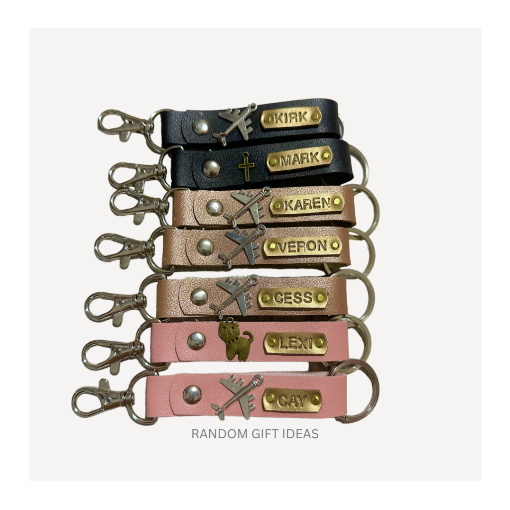 Personalized Leather Keychain with charm [RGI1] | Shopee Philippines