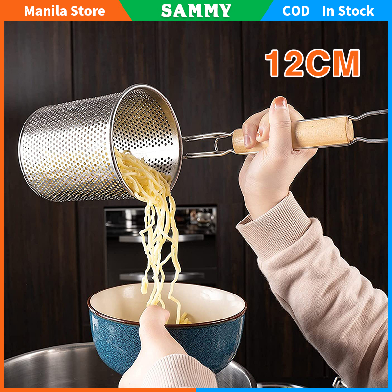 Food Grade Stainless Steel Noodle Strainer Fishing Strainer Long Handle