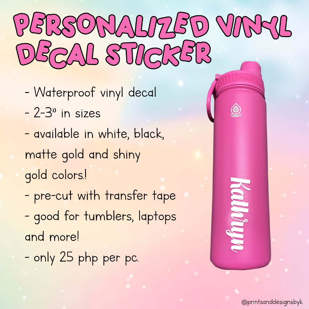 Personalized Vinyl Decal 2-3 inches | pndk | Shopee Philippines