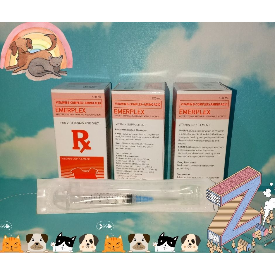 EMERPLEX Vitamin B-Complex + Amino Acid 120ml with Free Syringe ...