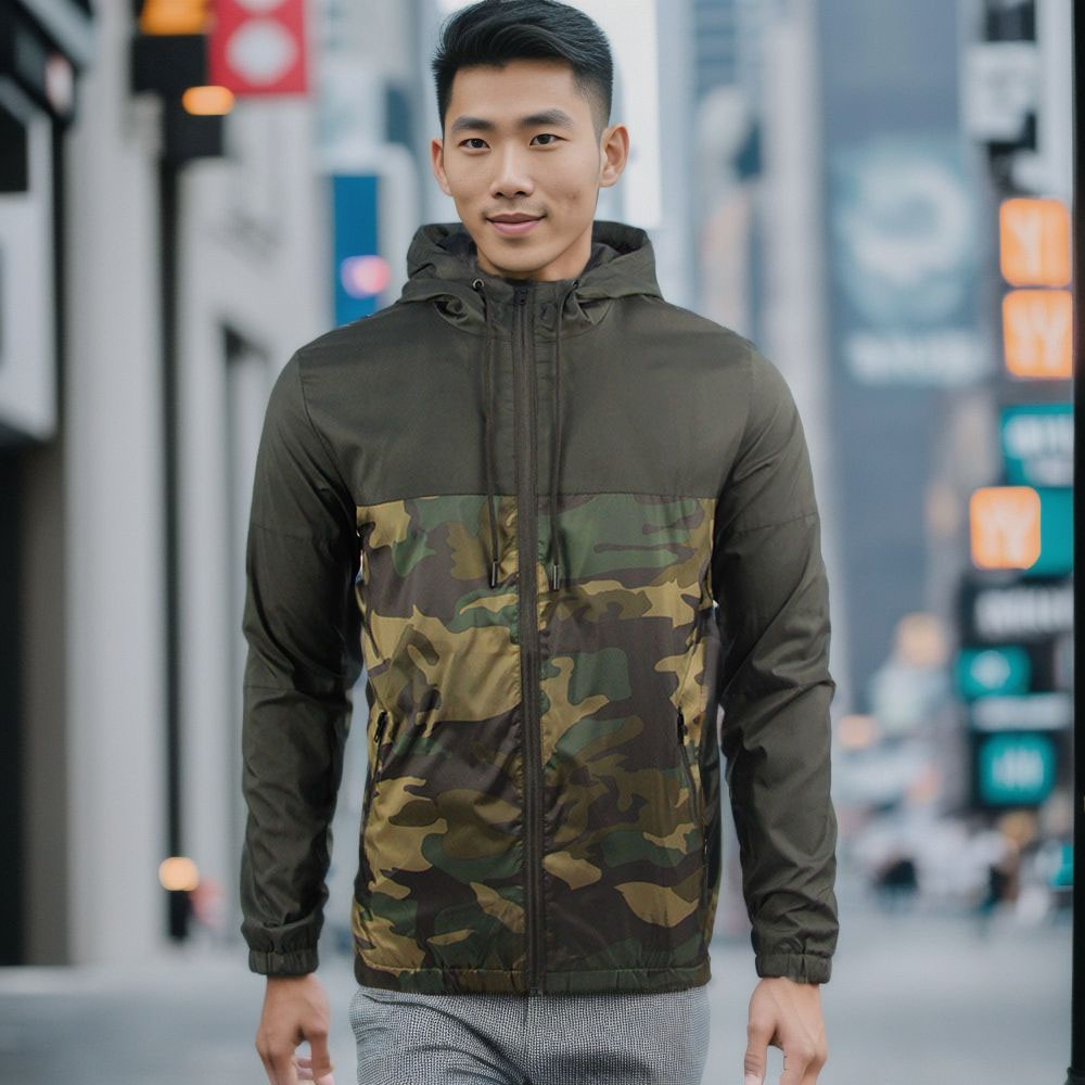 Windbreaker on sale camo jacket