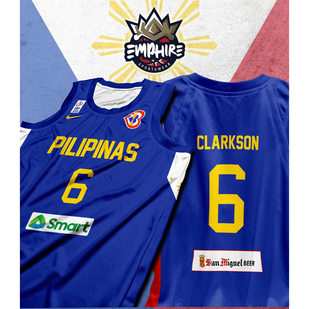 GILAS PILIPINAS FIBA 2023| JORDAN CLARKSON #6 BLUE & WHITE JERSEY ...