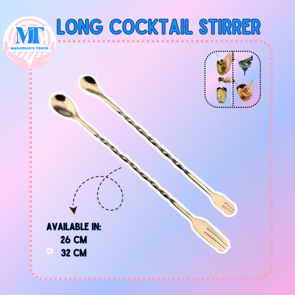 LONG STIRRER STAINLESS STEEL MIXING SPOON COCKTAIL STIRRER BAR DRINK