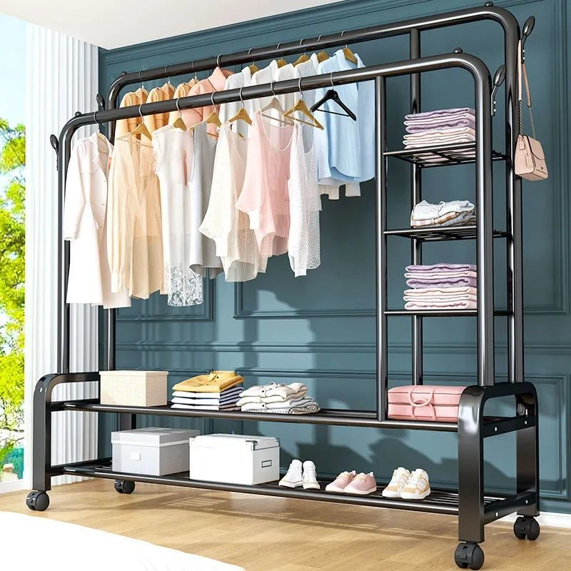 1.6M Floor-standing Drying Rack Double Rod Floor-standing Bedroom ...