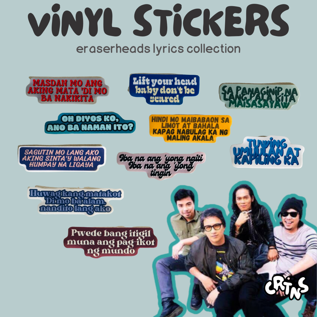 Eraserheads Lyrics Stickers Vinyl Waterproof Sticker Shopee Philippines