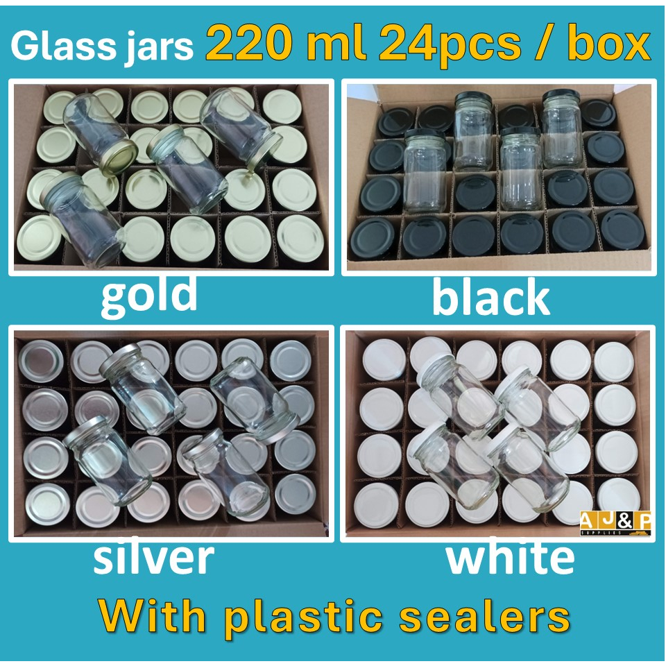 M7177 220 ml Glass Jars with Plastic Sealers 24pcs/box Shopee Philippines