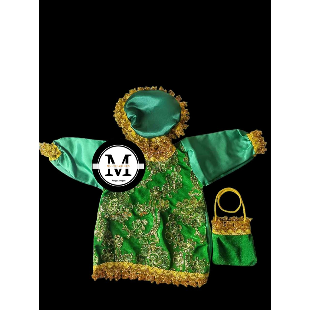 green emerald velvet dress Sto. Nino main image 0