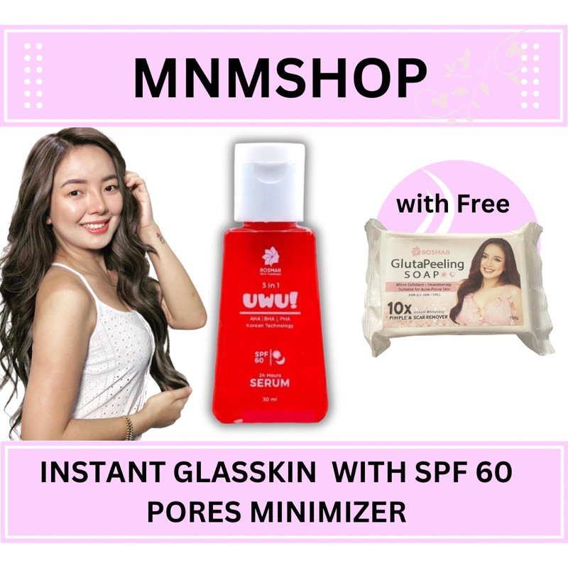 NEW Rosmar UWU 3 in 1 AHA BHA PHA Serum with SPF 60 Minimize Pores ...