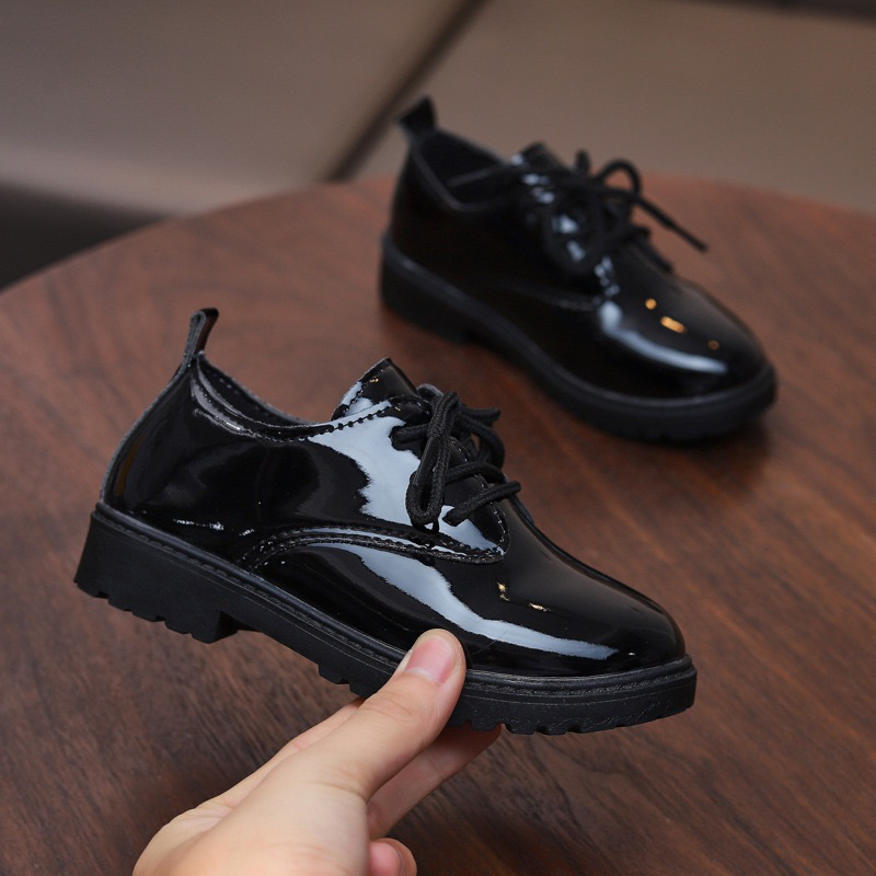 kids black shoes #233 school shoes for boys (Rubber-weighty)