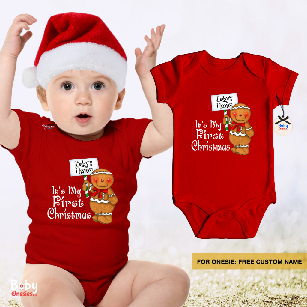 Baby Onesies PH My First Christmas Baby Clothes Santa Hat 0 12 months Newborn Baby Girl Boy Bodysuit Shopee Philippines