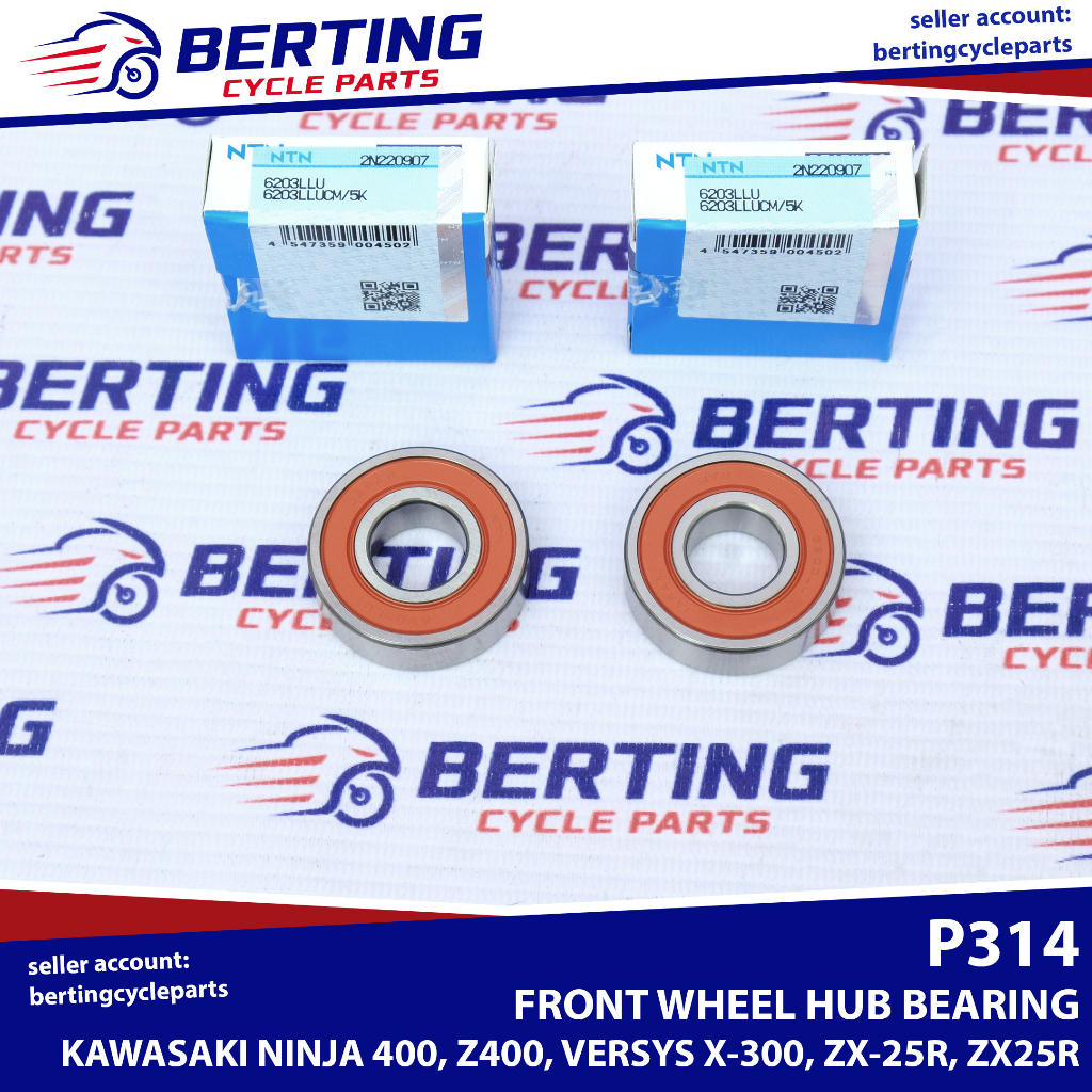 NTN 2PC 6203 FRONT WHEEL HUB BEARING Kawasaki Ninja 400 Z400 Versys X