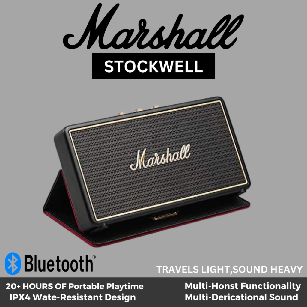 Marshall Stockwell with flip cover wireless speaker bluetooth portable