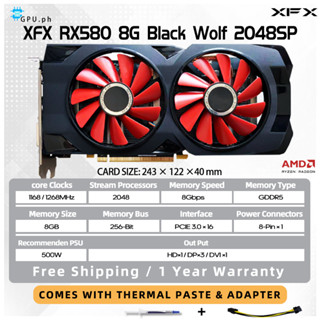 XFX RX 580 8GB Graphics Cards AMD Radeon RX580 4GB 2304SP Video Screen  Cards GPU Desktop