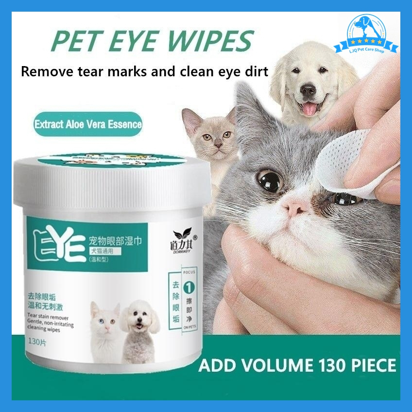 LJQ Dog Eye Wipes,Cat Dog Eye Cleaner,Pet Tear Stain Rmover Wipes,130 ...