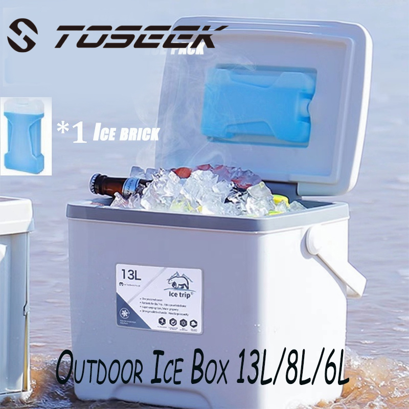 TOSEEK Cooler With Insulated Heavy Duty Case Ice Freezer Box Container ...