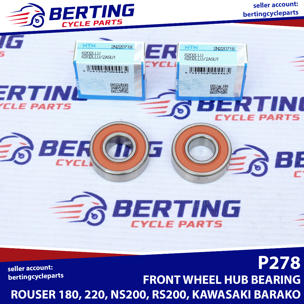 NTN 2PC 6202 FRONT WHEEL HUB BEARING Rouser 180 220 NS200 RS200 ...