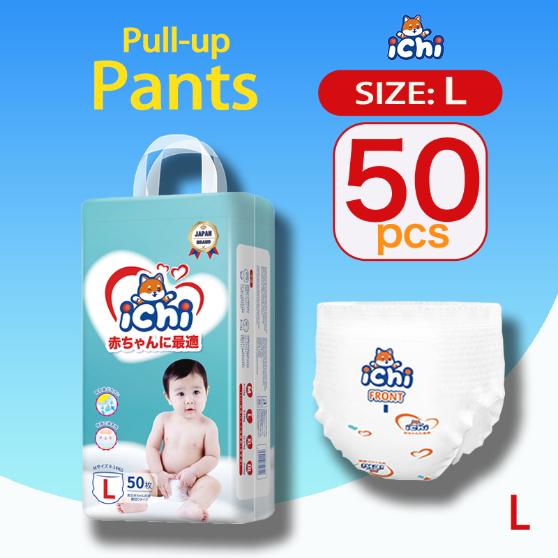 ICHI Baby diaper Pull-Up Pants 50pcs diaper for baby Tape Large Size M ...