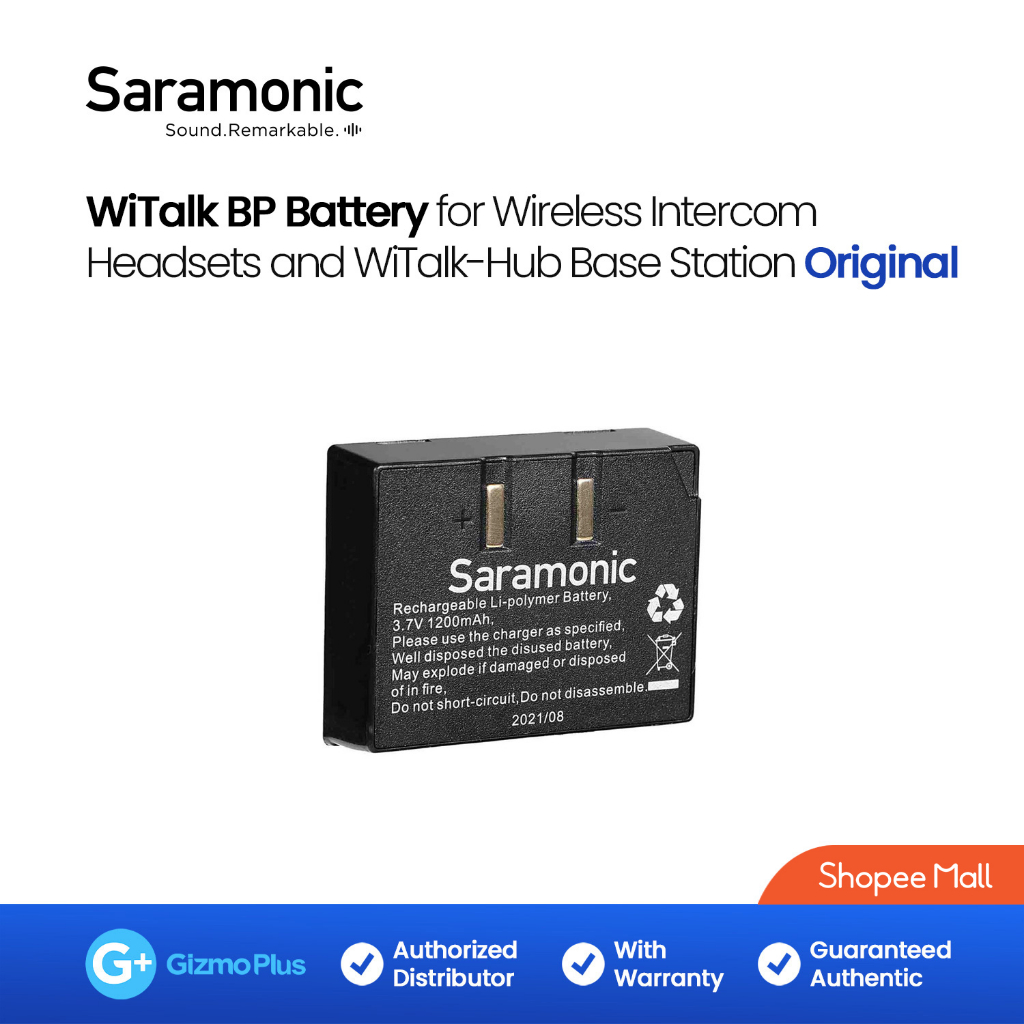 Saramonic WiTalk BP Battery for Wireless Intercom Headsets and WiTalk ...