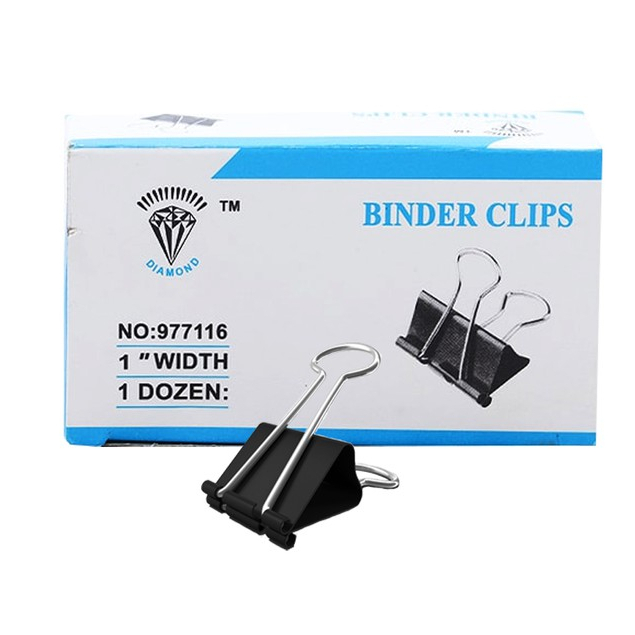 1 dozen Binder Clips 25mm - 1 inch - 12 pcs in a box - Sold per box ...