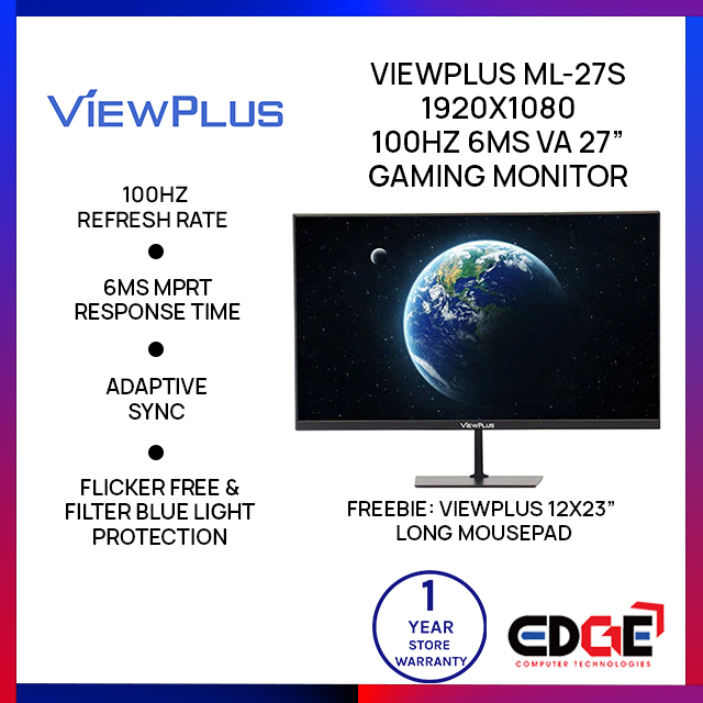 VIEWPLUS ML-27S 100Hz 6ms FHD 1920x1080 VA 27" Gaming Monitor | Shopee ...