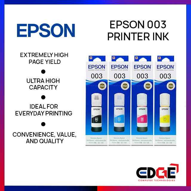 EDGE | EPSON 003 Printer Ink for L3150, L3250, L3210 | Shopee Philippines
