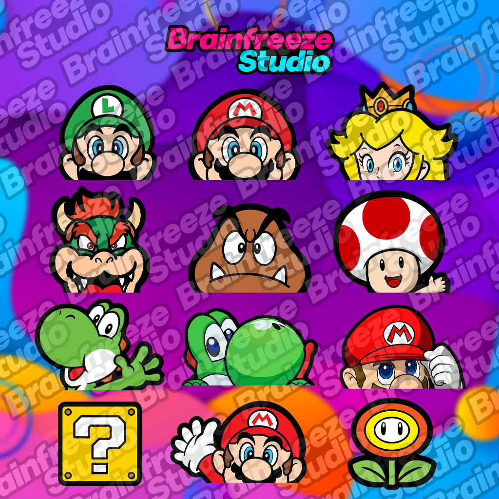 Super Mario Stickers Glossy Waterproof Tear Resistant Peeker Car