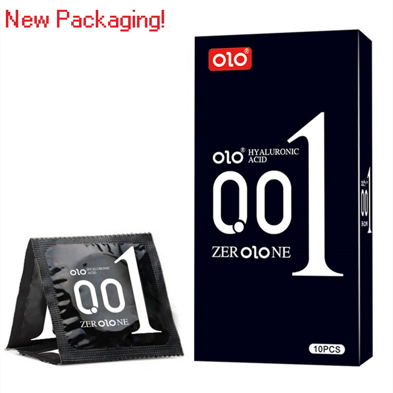 Olo Condom Male Black Ultra Thin 001 Condom For Men 10pcbox Natural Latex Sex Condoms Discreet