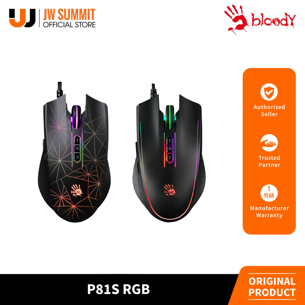 A4Tech Bloody P81S RGB Animation Starlight/Curve 8000 CPI Light Strike ...
