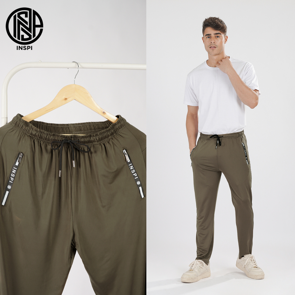 INSPI Ice Silk Pants for Men with Pockets Quick Dry Skinny Loose