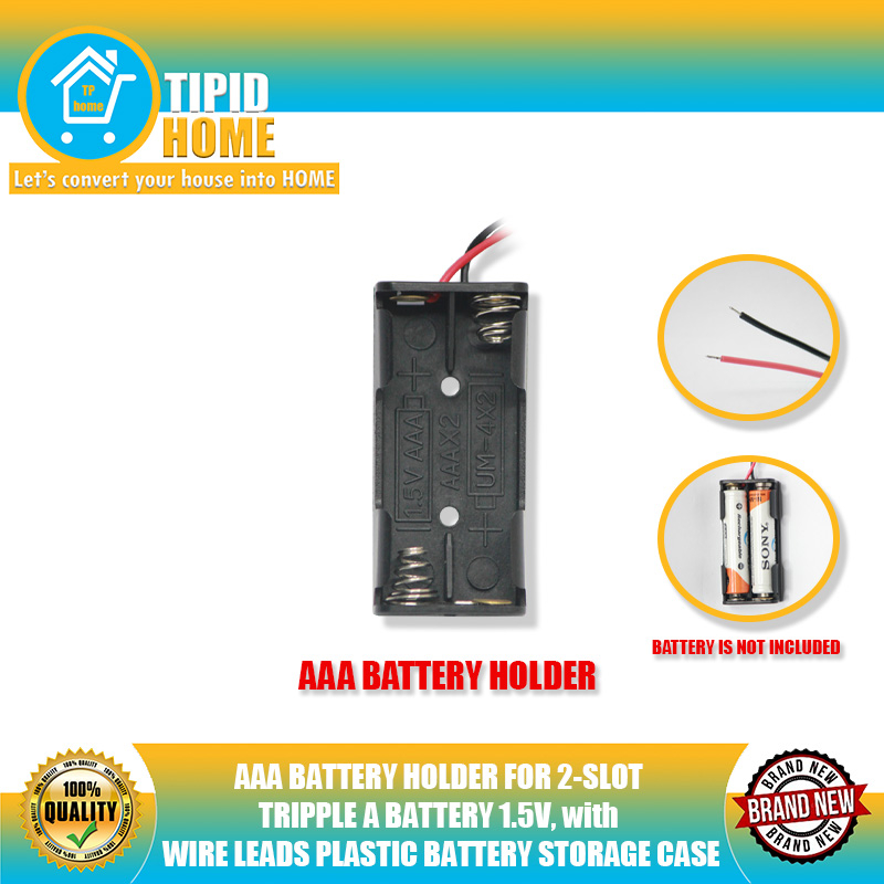 2*AAA Battery Box Case Holder With Wire Leads 3V 2 Slot Standard Battery Container - View #4