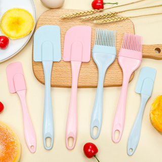 3PCS/Set Cream Scraper DIY Bread Cake Butter Spatula Mixer Oil Brush  Kitchen Baking Tool Silicone Spatula Non-stick Kitchen