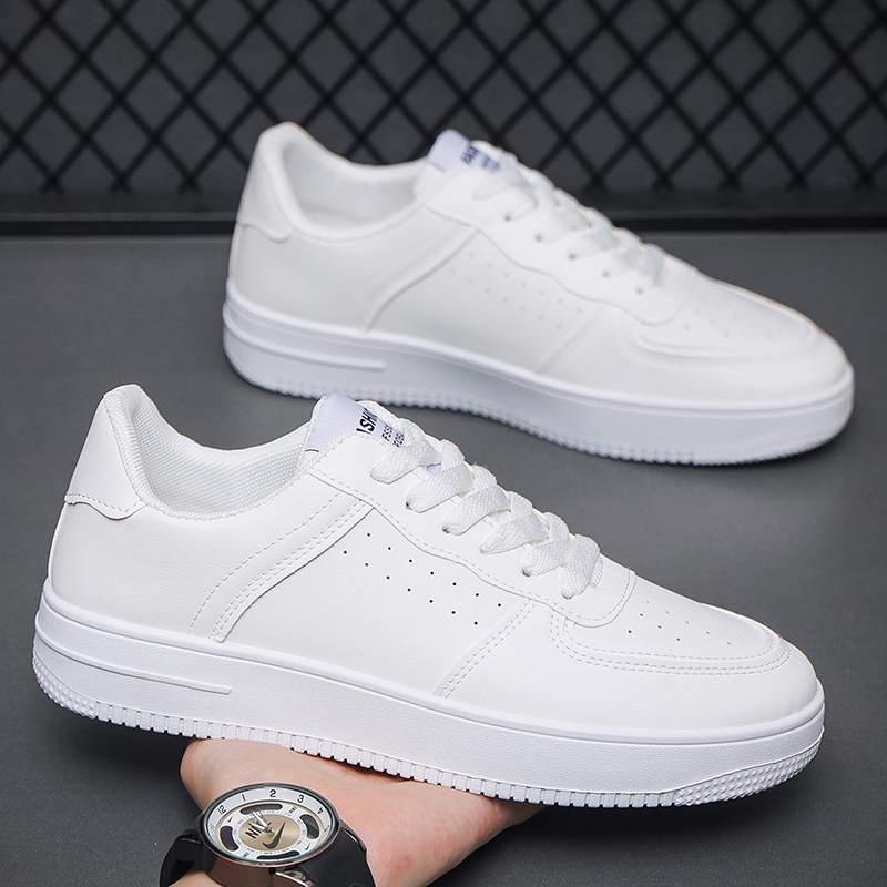 Breathable white shoes men's summer all-match comfortable thick soled ...