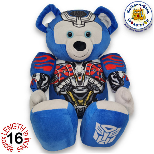 RARE Build A Bear BAB Transformer Optimus Prime Bear Plush Stuffed Toy