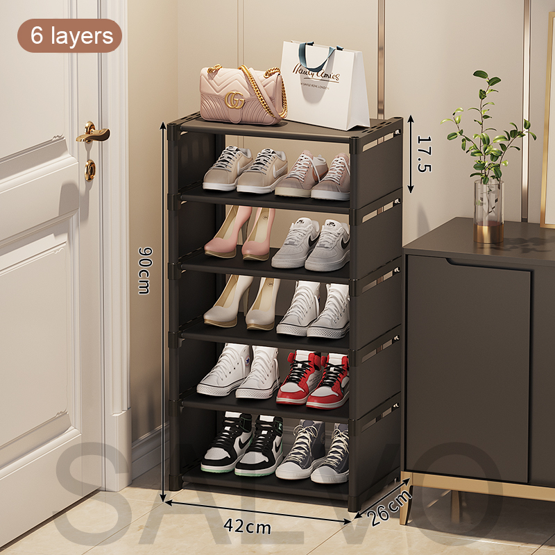 SLAVO 6 Layers Shoe Rack Slipper Storage Organizer Simple Storage Rack ...